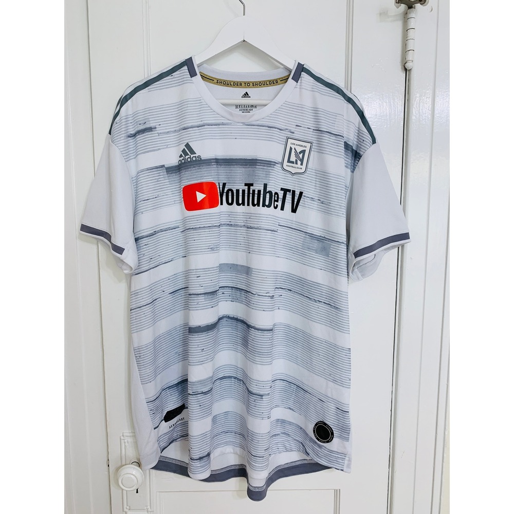 Adidas Los Angeles LAFC Away Authentic Mens Soccer Jersey White Gray 2XL - Picture 3 of 16